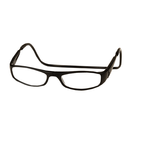 CliC +3 Diopter Magnetic Reading Glasses: Euro - Black - Click Image to Close